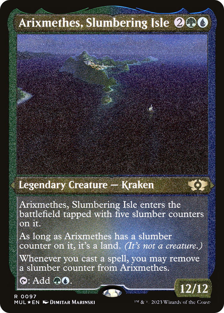 Arixmethes, Slumbering Isle (Foil Etched) [Multiverse Legends] | Jomio and Rueliete's Cards and Comics
