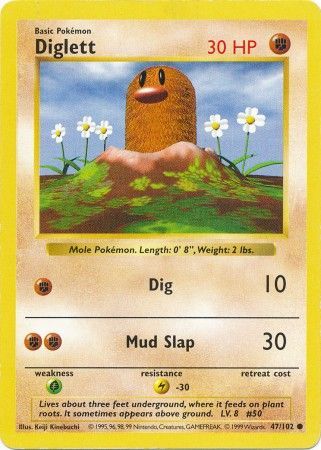 Diglett (47/102) [Base Set Shadowless Unlimited] | Jomio and Rueliete's Cards and Comics