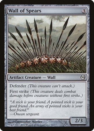 Wall of Spears [Duels of the Planeswalkers] | Jomio and Rueliete's Cards and Comics