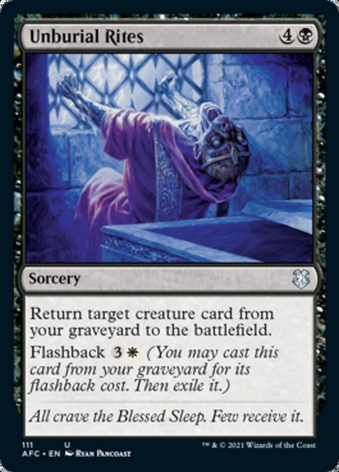 Unburial Rites [Dungeons & Dragons: Adventures in the Forgotten Realms Commander] | Jomio and Rueliete's Cards and Comics