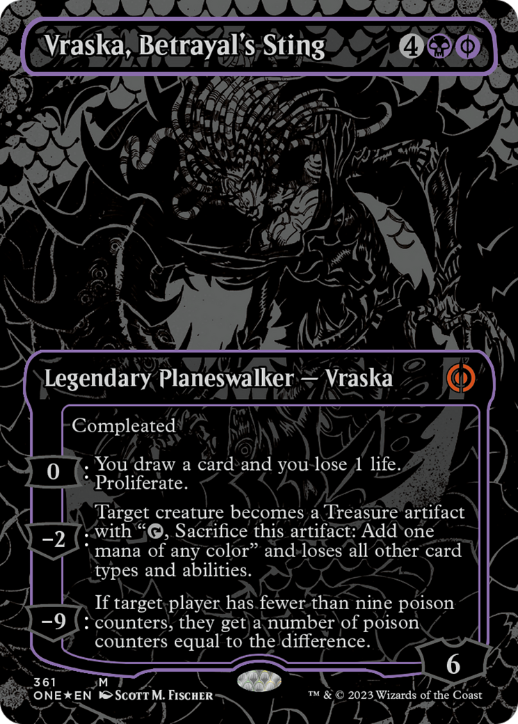 Vraska, Betrayal's Sting (Oil Slick Raised Foil) [Phyrexia: All Will Be One] | Jomio and Rueliete's Cards and Comics