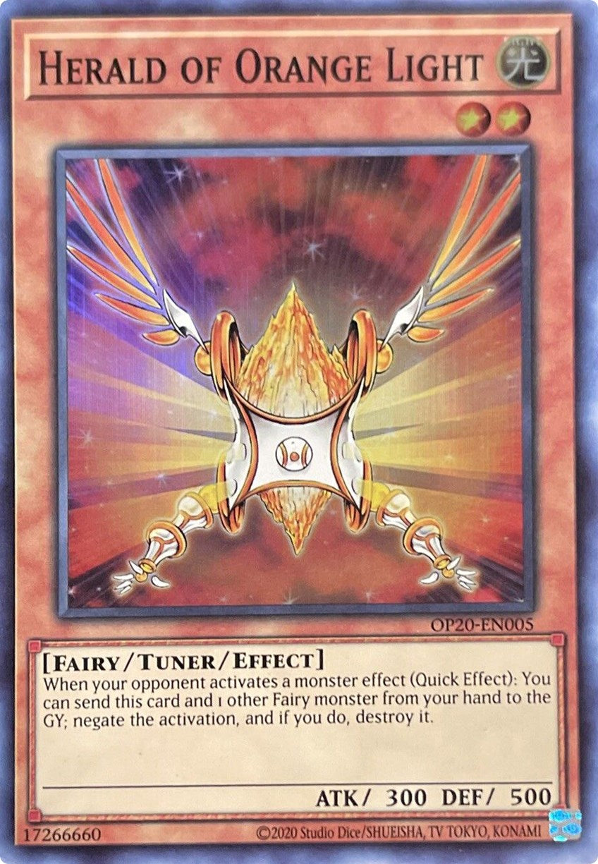 Herald of Orange Light [OP20-EN005] Super Rare | Jomio and Rueliete's Cards and Comics