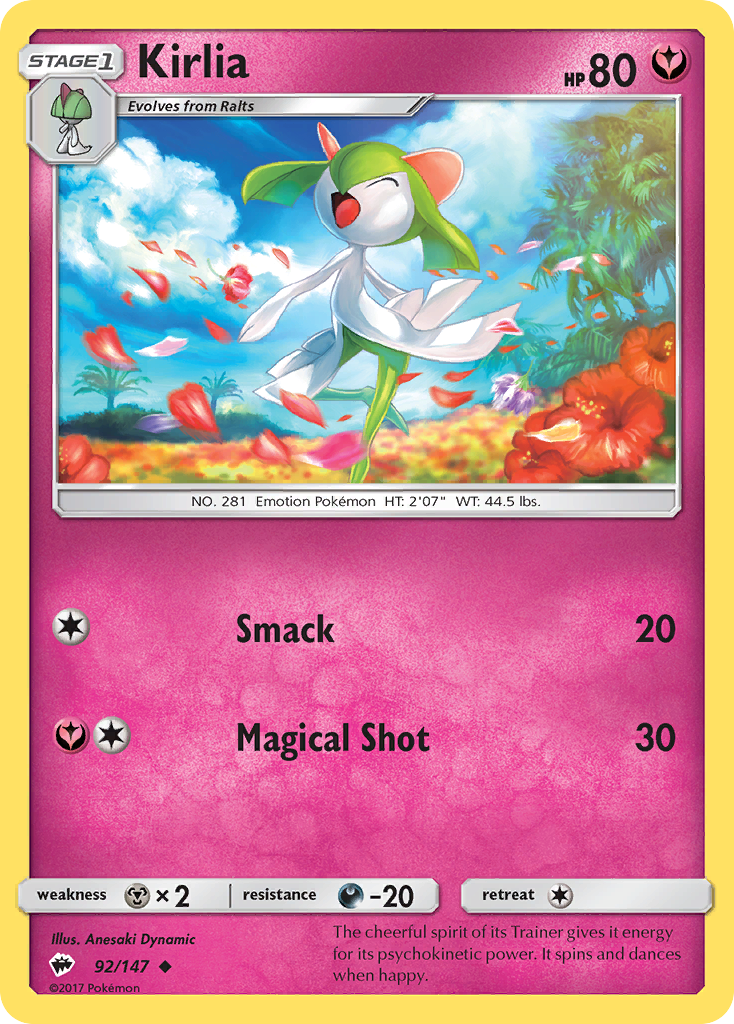 Kirlia (92/147) [Sun & Moon: Burning Shadows] | Jomio and Rueliete's Cards and Comics