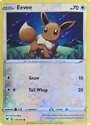Eevee (130/185) (Reverse Cosmos Holo) [Sword & Shield: Vivid Voltage] | Jomio and Rueliete's Cards and Comics