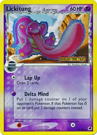 Lickitung (19/101) (Delta Species) (Stamped) [EX: Dragon Frontiers] | Jomio and Rueliete's Cards and Comics