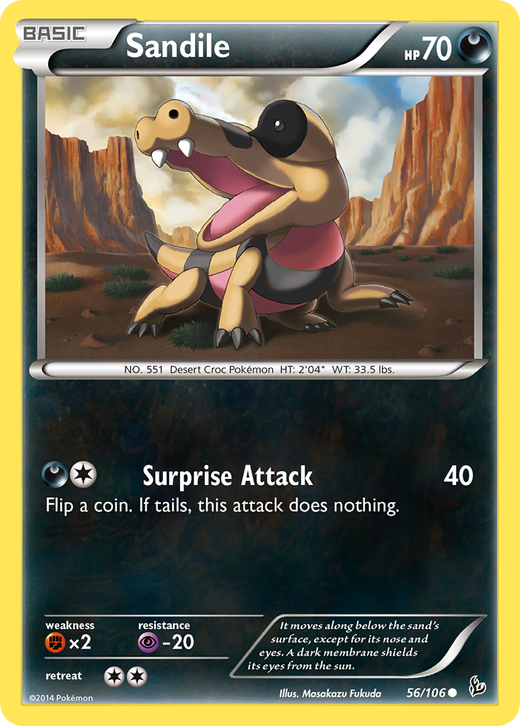 Sandile (56/106) [XY: Flashfire] | Jomio and Rueliete's Cards and Comics