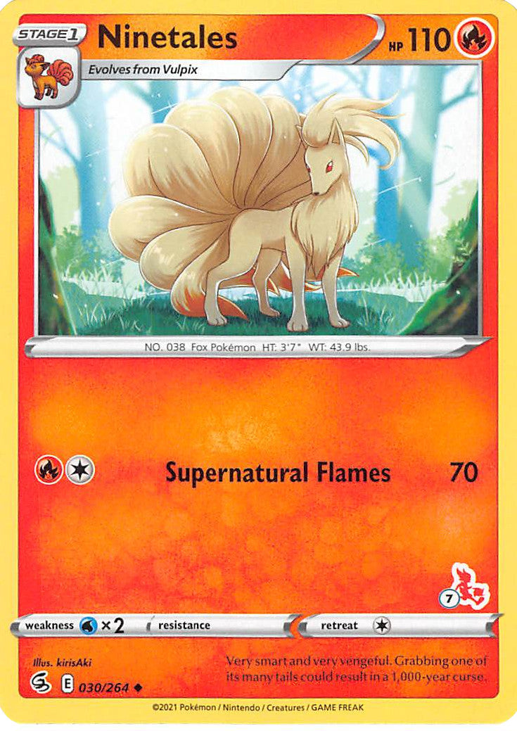 Ninetales (30/264) (Cinderace Stamp #7) [Battle Academy 2022] | Jomio and Rueliete's Cards and Comics