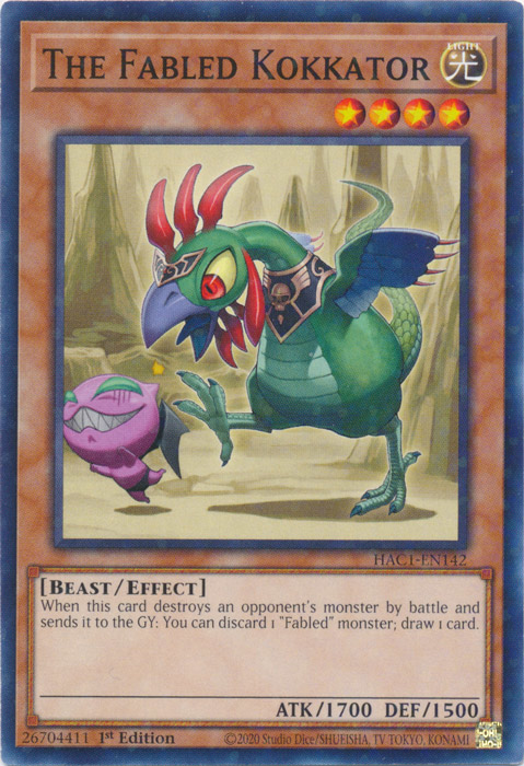 The Fabled Kokkator (Duel Terminal) [HAC1-EN142] Common | Jomio and Rueliete's Cards and Comics