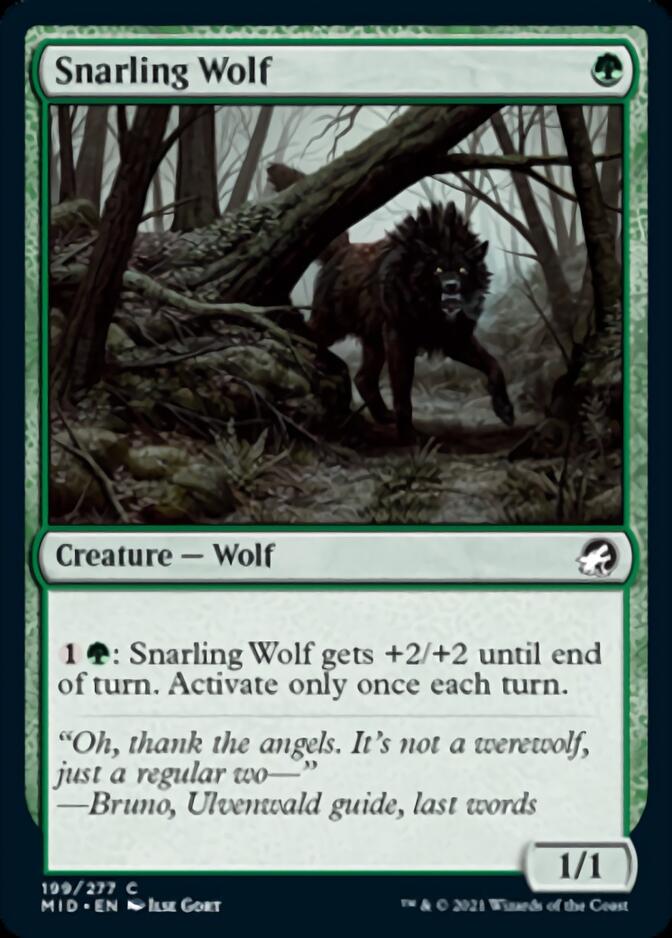 Snarling Wolf [Innistrad: Midnight Hunt] | Jomio and Rueliete's Cards and Comics