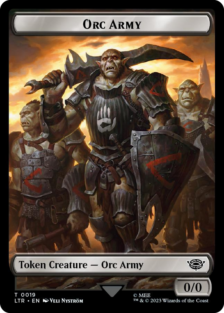 Orc Army (0019) // Food (0024) Double-Sided Token (Surge Foil) [The Lord of the Rings: Tales of Middle-Earth Tokens] | Jomio and Rueliete's Cards and Comics