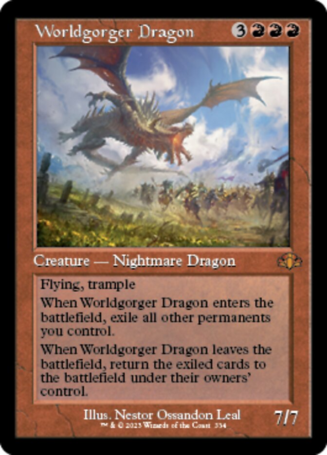 Worldgorger Dragon (Retro) [Dominaria Remastered] | Jomio and Rueliete's Cards and Comics