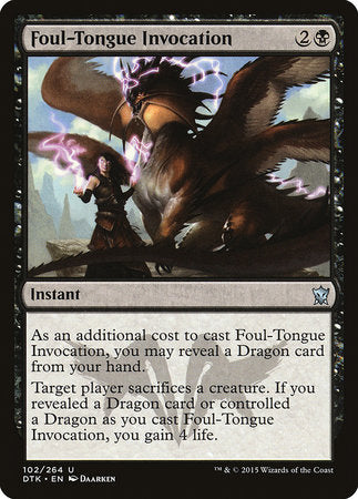 Foul-Tongue Invocation [Dragons of Tarkir] | Jomio and Rueliete's Cards and Comics