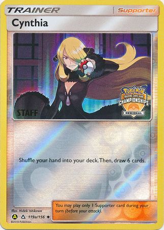 Cynthia (119a/156) (Regional Championship Promo Staff) [Sun & Moon: Ultra Prism] | Jomio and Rueliete's Cards and Comics