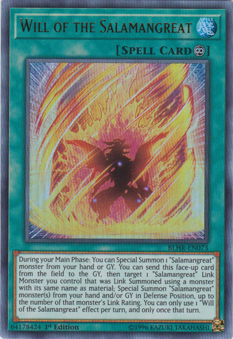Will of the Salamangreat [BLHR-EN073] Ultra Rare | Jomio and Rueliete's Cards and Comics