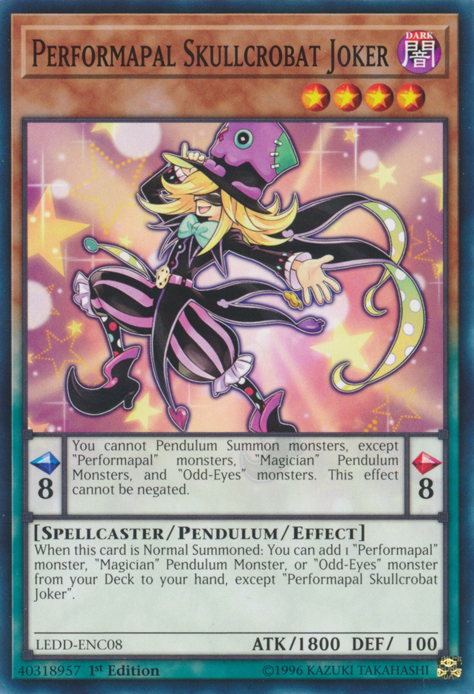 Performapal Skullcrobat Joker [LEDD-ENC08] Common | Jomio and Rueliete's Cards and Comics