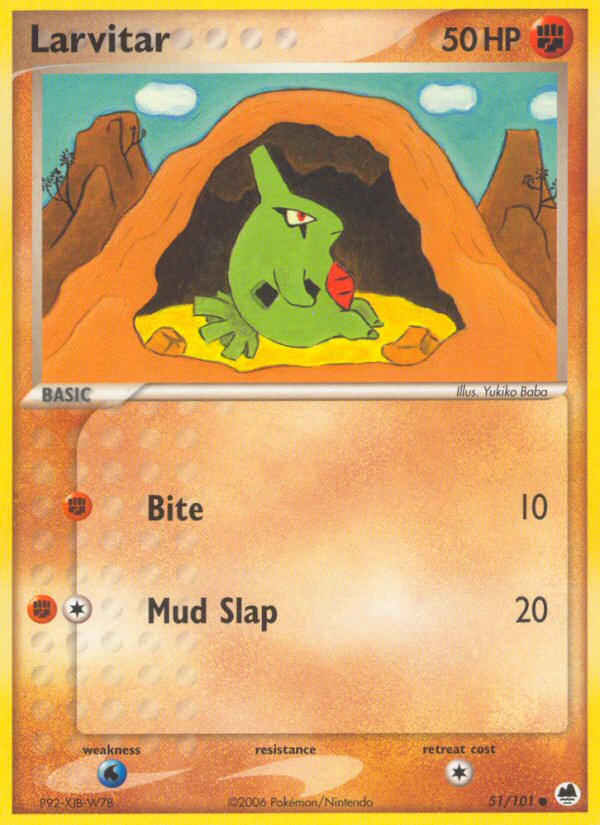 Larvitar (51/101) [EX: Dragon Frontiers] | Jomio and Rueliete's Cards and Comics