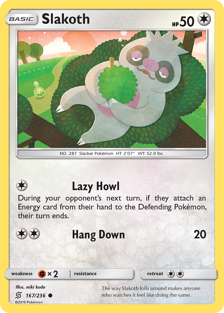 Slakoth (167/236) [Sun & Moon: Unified Minds] | Jomio and Rueliete's Cards and Comics