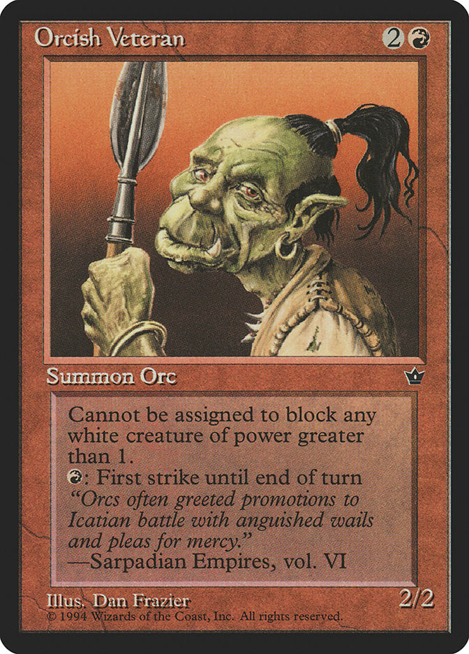 Orcish Veteran (Dan Frazier) [Fallen Empires] | Jomio and Rueliete's Cards and Comics