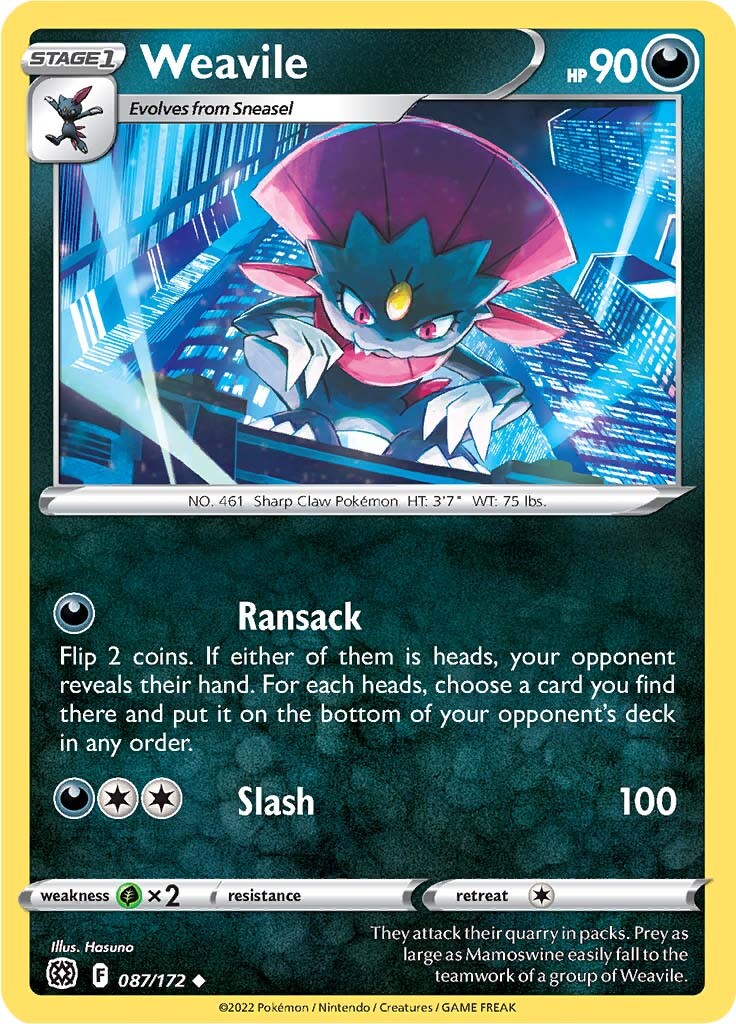 Weavile (087/172) [Sword & Shield: Brilliant Stars] | Jomio and Rueliete's Cards and Comics