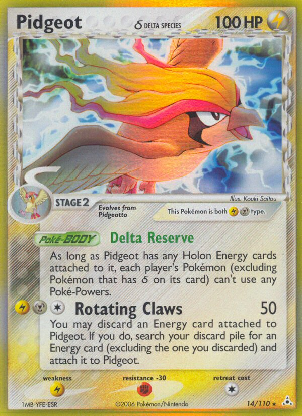 Pidgeot (14/110) (Delta Species) [EX: Holon Phantoms] | Jomio and Rueliete's Cards and Comics