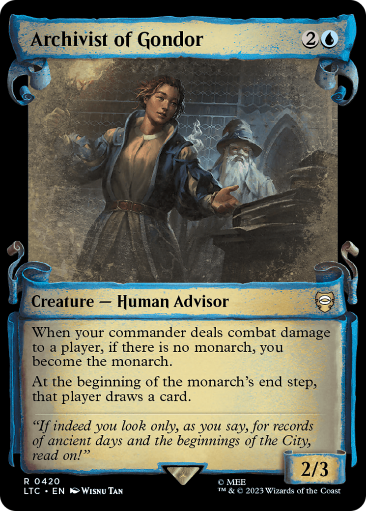 Archivist of Gondor [The Lord of the Rings: Tales of Middle-Earth Commander Showcase Scrolls] | Jomio and Rueliete's Cards and Comics