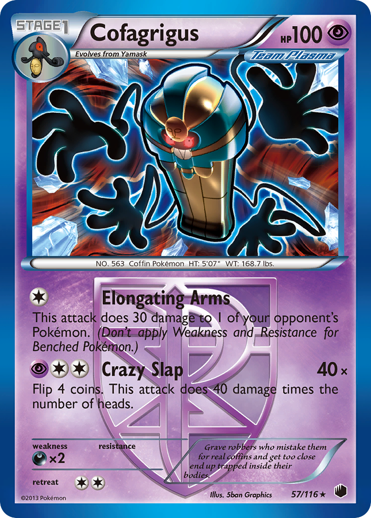 Cofagrigus (57/116) [Black & White: Plasma Freeze] | Jomio and Rueliete's Cards and Comics
