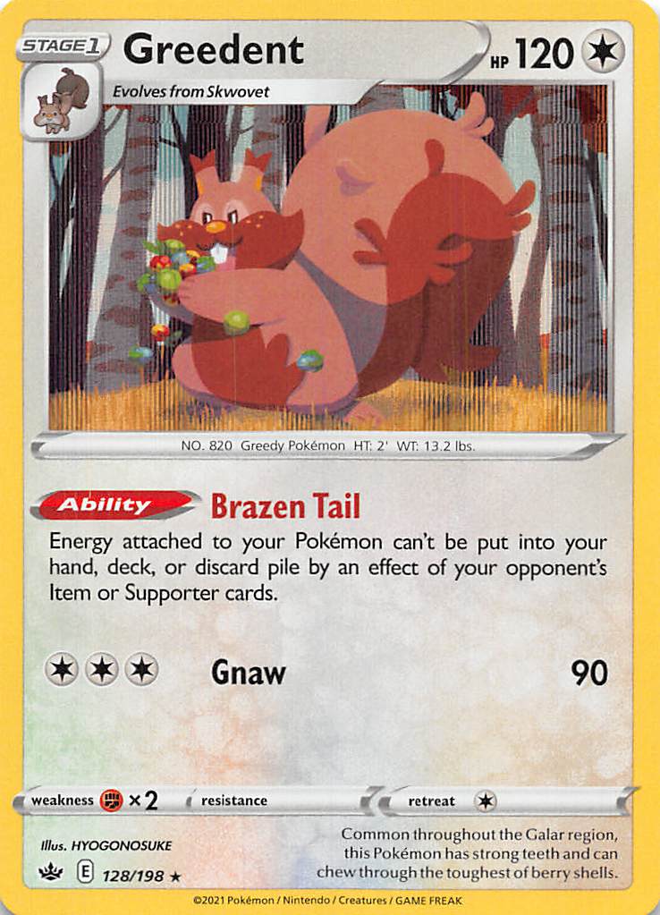 Greedent (128/198) [Sword & Shield: Chilling Reign] | Jomio and Rueliete's Cards and Comics