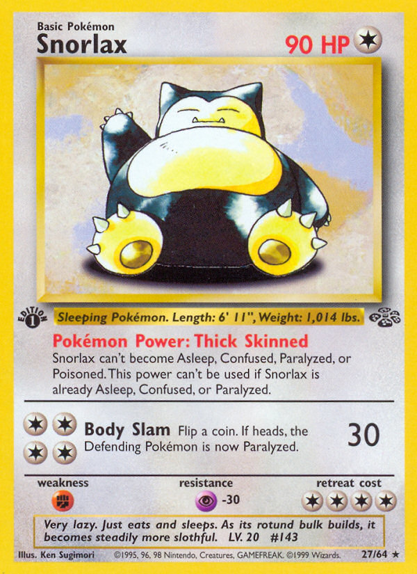 Snorlax (27/64) [Jungle 1st Edition] | Jomio and Rueliete's Cards and Comics