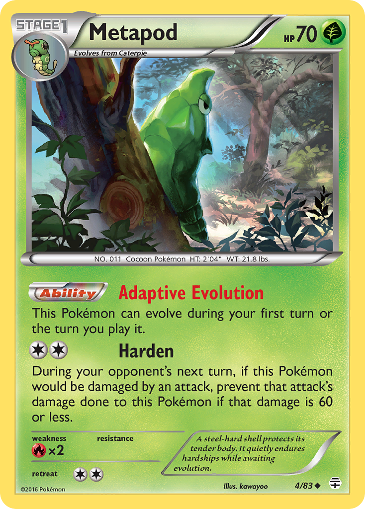 Metapod (4/83) [XY: Generations] | Jomio and Rueliete's Cards and Comics