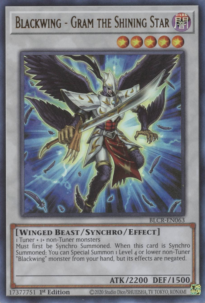 Blackwing - Gram the Shining Star [BLCR-EN063] Ultra Rare | Jomio and Rueliete's Cards and Comics