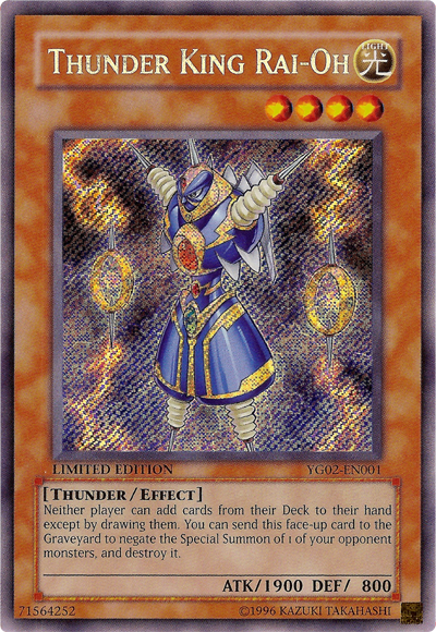Thunder King Rai-Oh [YG02-EN001] Secret Rare | Jomio and Rueliete's Cards and Comics