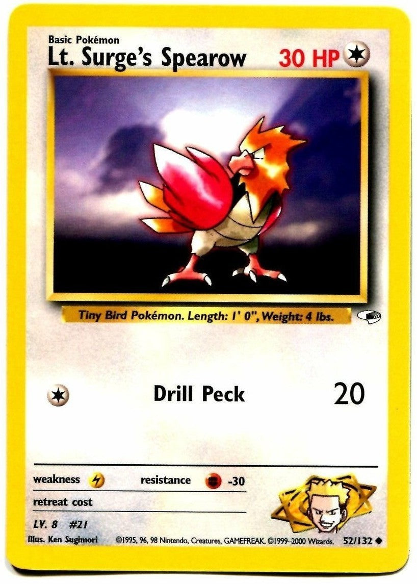 Lt. Surge's Spearow (52/132) [Gym Heroes Unlimited] | Jomio and Rueliete's Cards and Comics