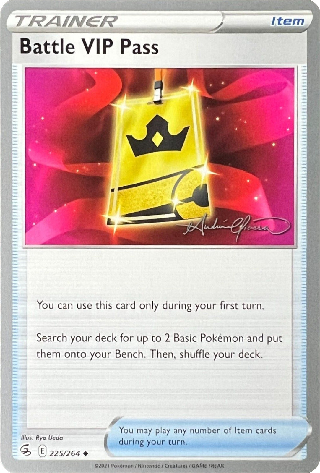 Battle VIP Pass (225/264) (The Shape of Mew - Andre Chiasson) [World Championships 2022] | Jomio and Rueliete's Cards and Comics