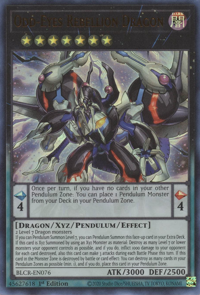 Odd-Eyes Rebellion Dragon [BLCR-EN076] Ultra Rare | Jomio and Rueliete's Cards and Comics