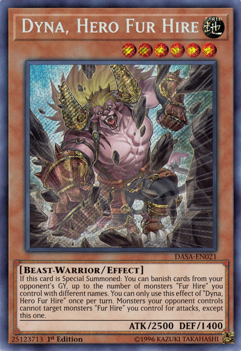 Dyna, Hero Fur Hire [DASA-EN021] Secret Rare | Jomio and Rueliete's Cards and Comics