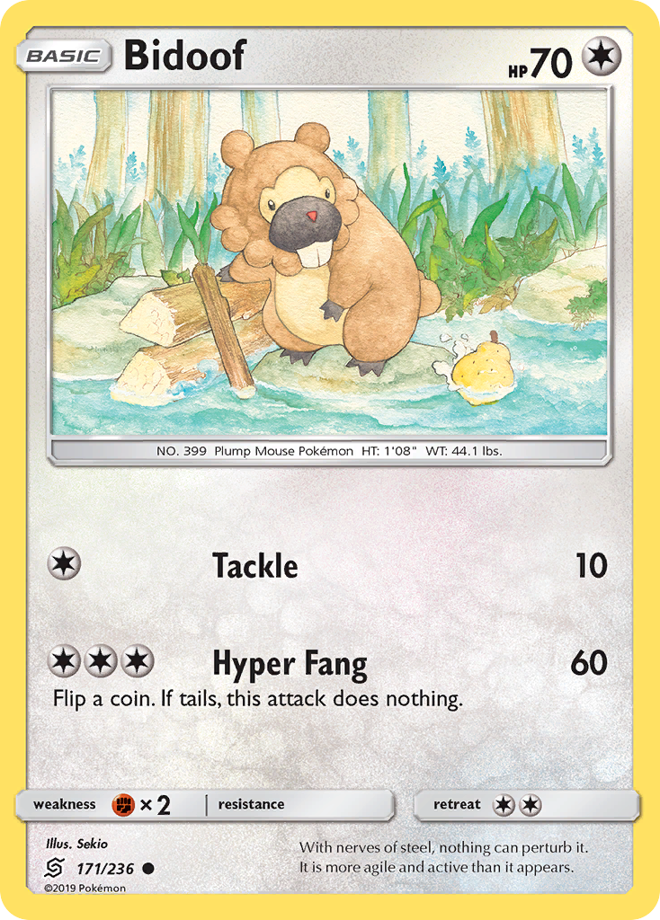 Bidoof (171/236) [Sun & Moon: Unified Minds] | Jomio and Rueliete's Cards and Comics