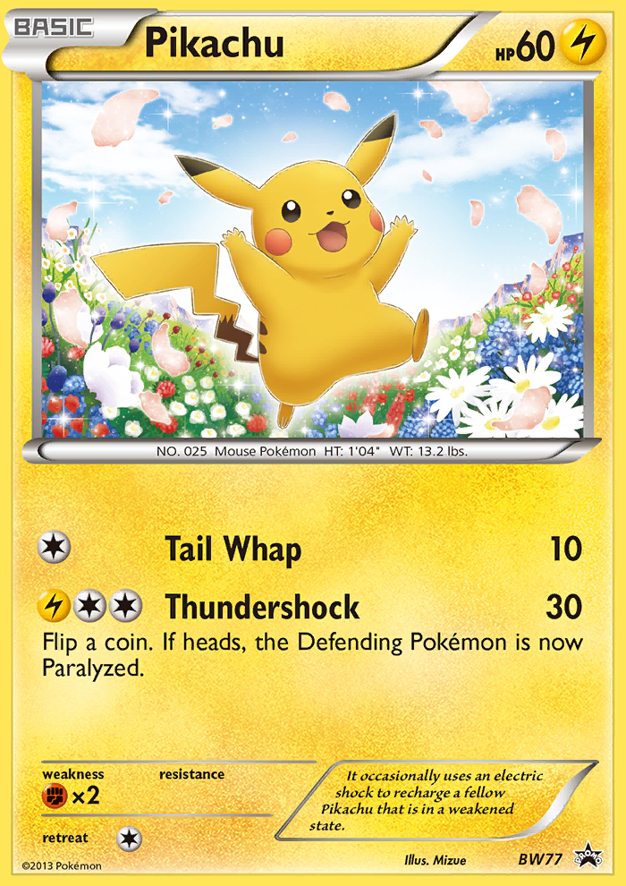 Pikachu (BW77) [Black & White: Black Star Promos] | Jomio and Rueliete's Cards and Comics
