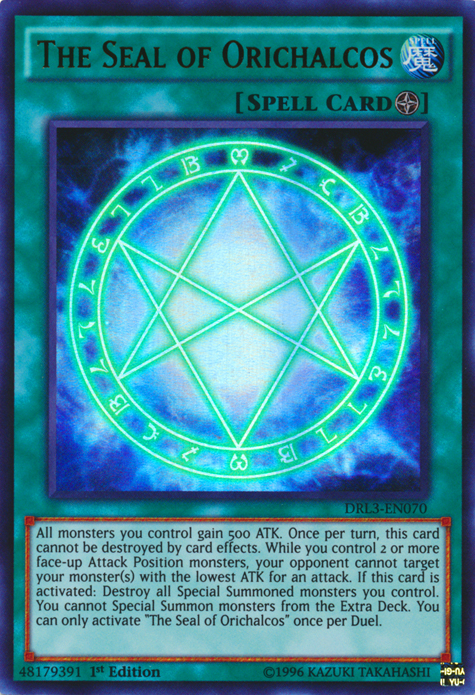 The Seal of Orichalcos [DRL3-EN070] Ultra Rare | Jomio and Rueliete's Cards and Comics