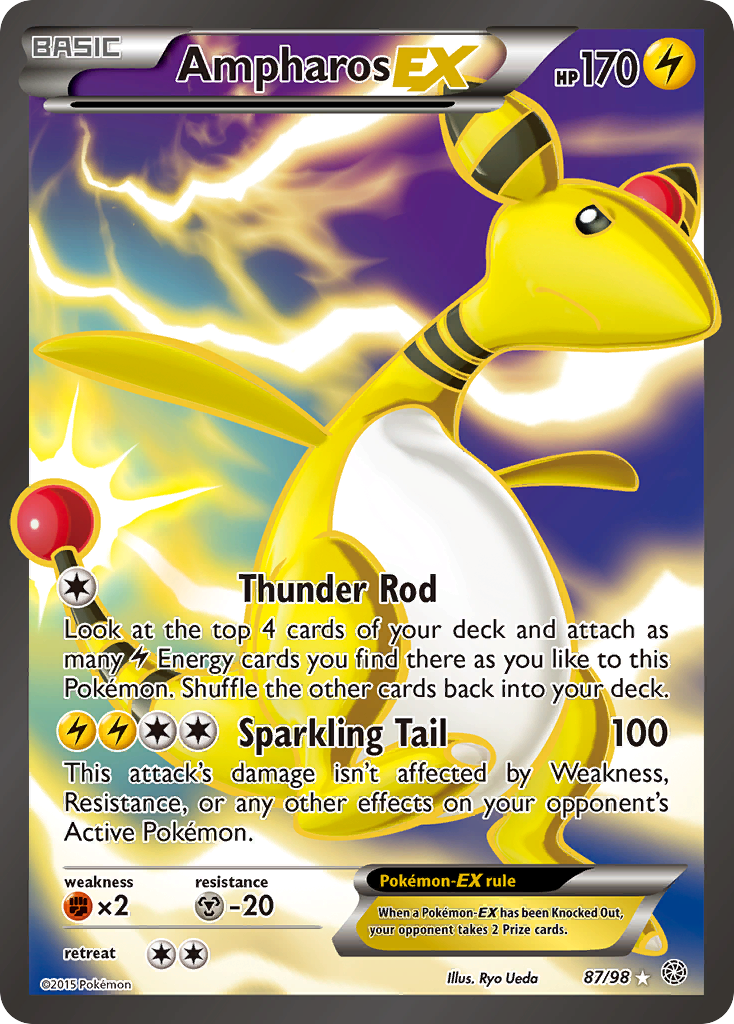 Ampharos EX (87/98) [XY: Ancient Origins] | Jomio and Rueliete's Cards and Comics