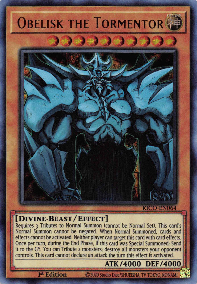 Obelisk the Tormentor (Ultra Pharaoh's Rare) [KICO-EN064] Ultra Pharaoh’s Rare | Jomio and Rueliete's Cards and Comics