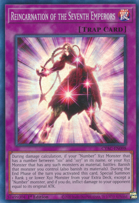 Reincarnation of the Seventh Emperors [CYAC-EN098] Super Rare | Jomio and Rueliete's Cards and Comics