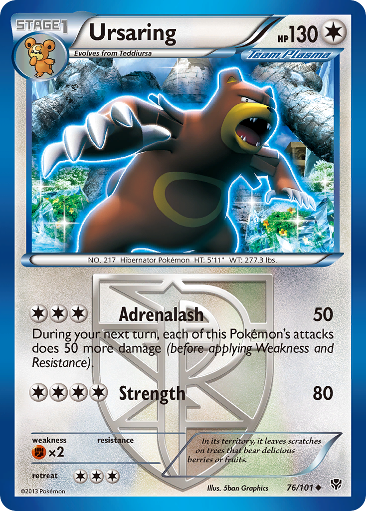 Ursaring (76/101) [Black & White: Plasma Blast] | Jomio and Rueliete's Cards and Comics