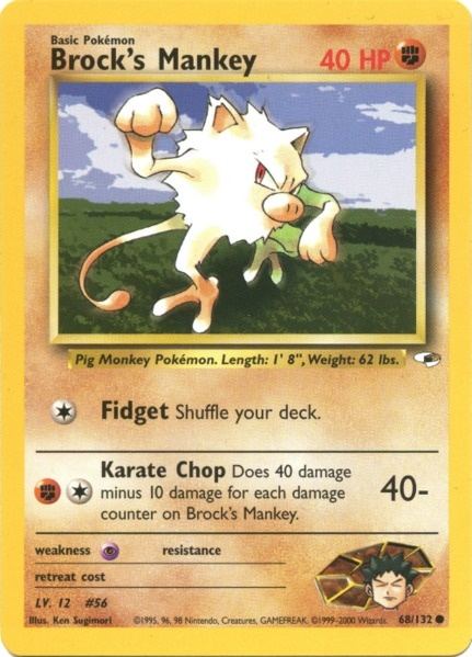 Brock's Mankey (68/132) [Gym Heroes Unlimited] | Jomio and Rueliete's Cards and Comics
