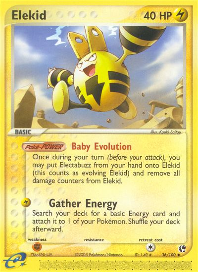 Elekid (36/100) [EX: Sandstorm] | Jomio and Rueliete's Cards and Comics