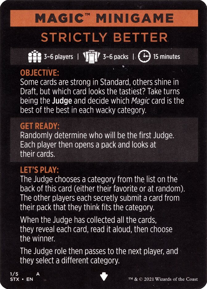 Strictly Better (Magic Minigame) [Strixhaven: School of Mages Minigame] | Jomio and Rueliete's Cards and Comics