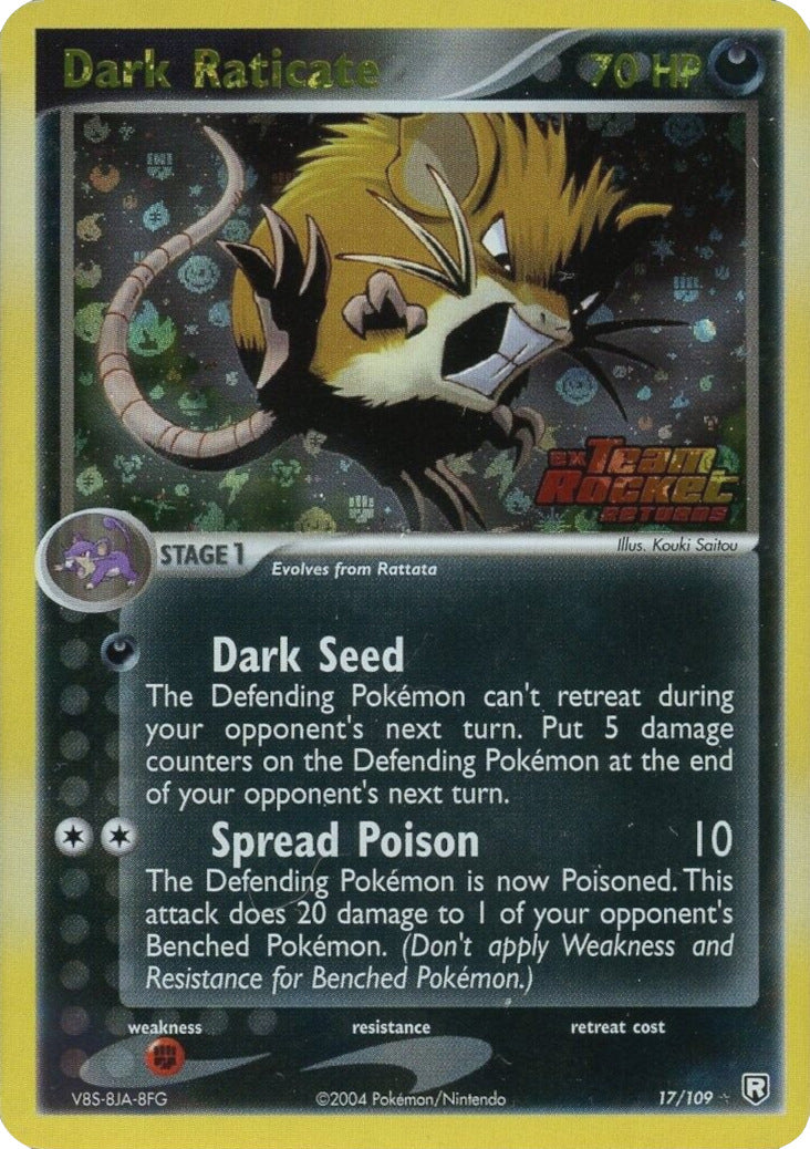 Dark Raticate (17/109) (Stamped) [EX: Team Rocket Returns] | Jomio and Rueliete's Cards and Comics