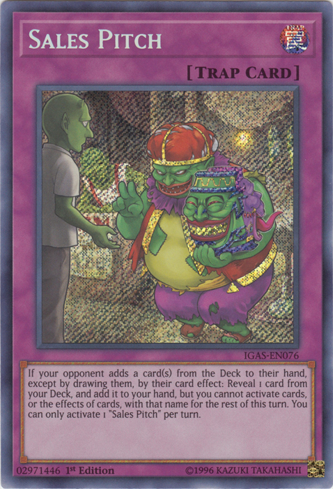 Sales Pitch [IGAS-EN076] Secret Rare | Jomio and Rueliete's Cards and Comics