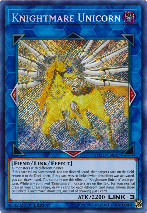 Knightmare Unicorn [FLOD-EN047] Secret Rare | Jomio and Rueliete's Cards and Comics