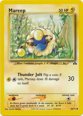 Mareep (58/75) [Neo Discovery Unlimited] | Jomio and Rueliete's Cards and Comics