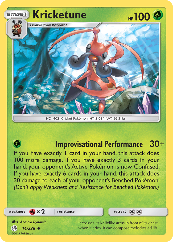 Kricketune (14/236) [Sun & Moon: Cosmic Eclipse] | Jomio and Rueliete's Cards and Comics